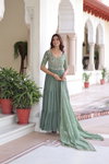 KA 1213 Faux Blooming With Embroidered Work Gown Wholesale Suppliers In Mumbai